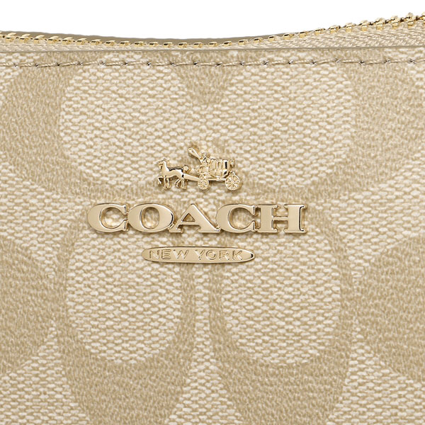 Coach Crossbody Bag In Gift Box Messico Top Handle Pouch In Signature Crossbody Bag Light Khaki Brown / Chalk White # F58321