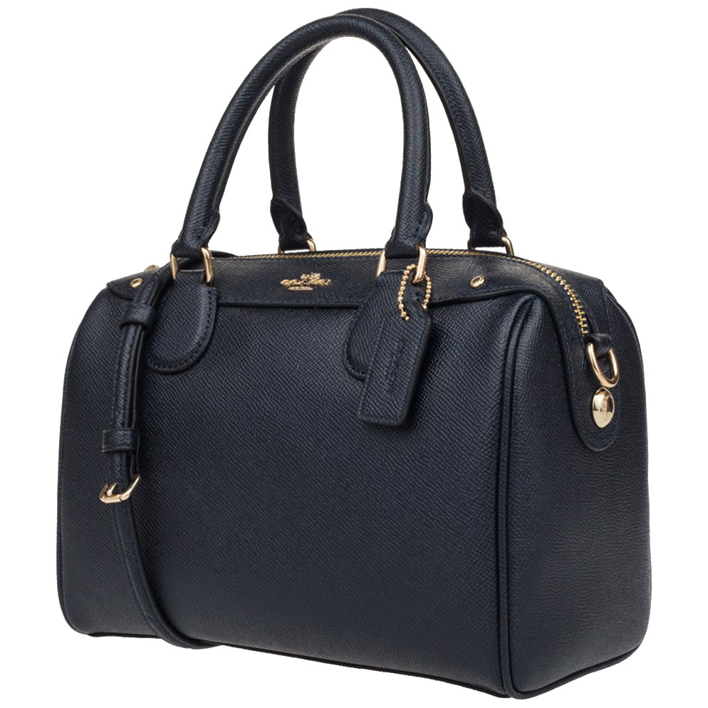 Coach Crossbody Bag In Gift Box Mini Bennett Satchel In Crossgrain Leather Midnight Navy Dark Blue # F57521
