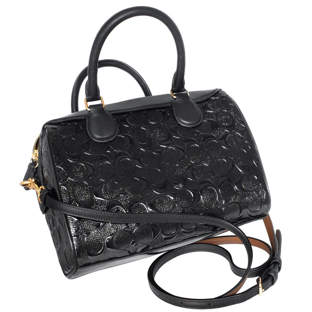 Coach Crossbody Bag In Gift Box Mini Bennett Satchel In Signature Leather Black # F41343