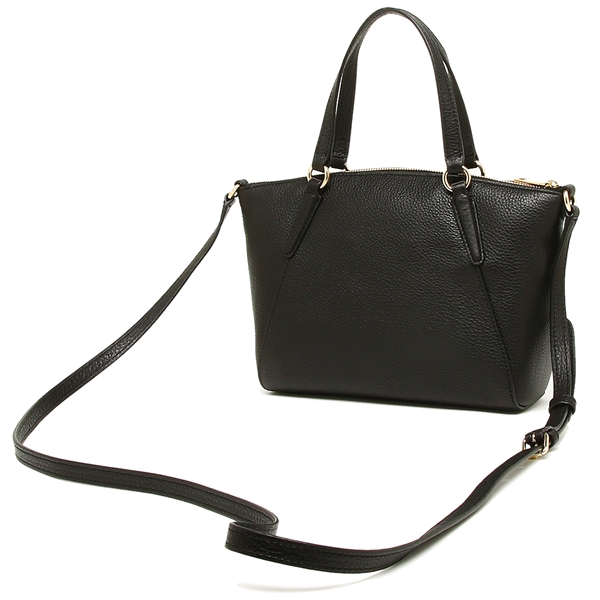 Coach Crossbody Bag In Gift Box Mini Kelsey Satchel In Pebble Leather Black # F28994