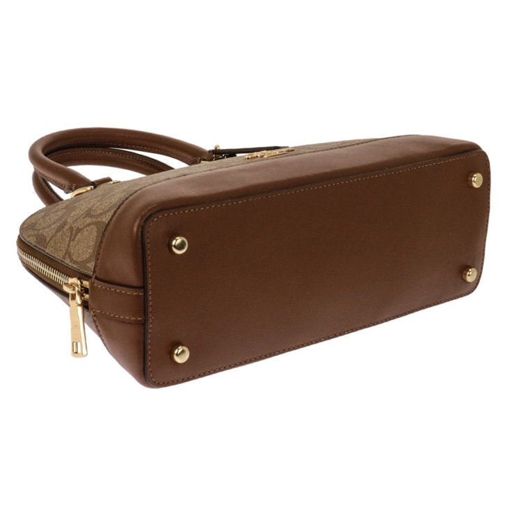 Coach Crossbody Bag In Gift Box Mini Sierra Satchel Khaki / Saddle Brown 2 # F27583