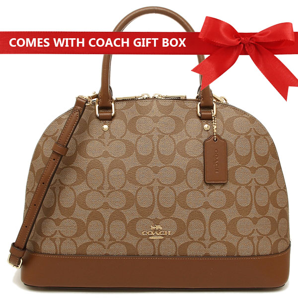 Coach Crossbody Bag In Gift Box Sierra Satchel Khaki / Saddle Brown 2 # F27584