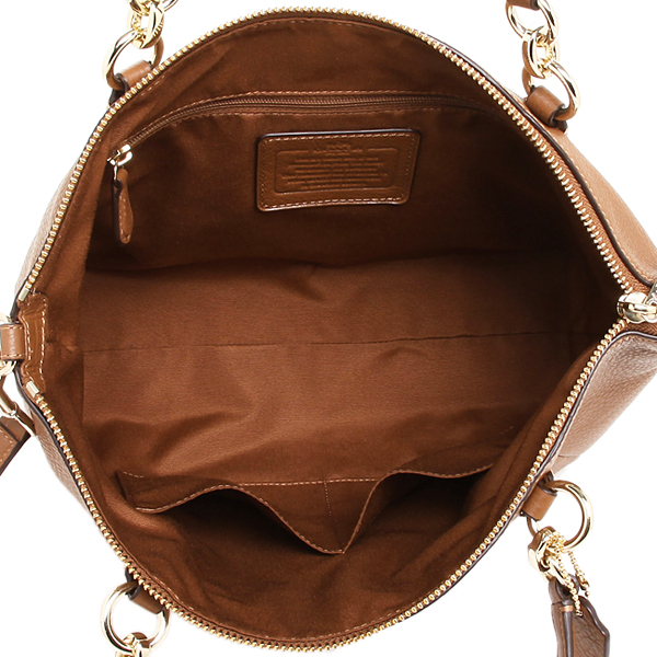 Coach Crossbody Bag In Gift Box Small Kelsey Satchel In Pebble Leather Saddle Brown / Gold # F36675