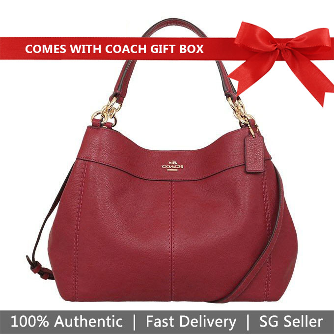 Coach Crossbody Bag In Gift Box Small Lexy Shoulder Bag Dark Red # F23537