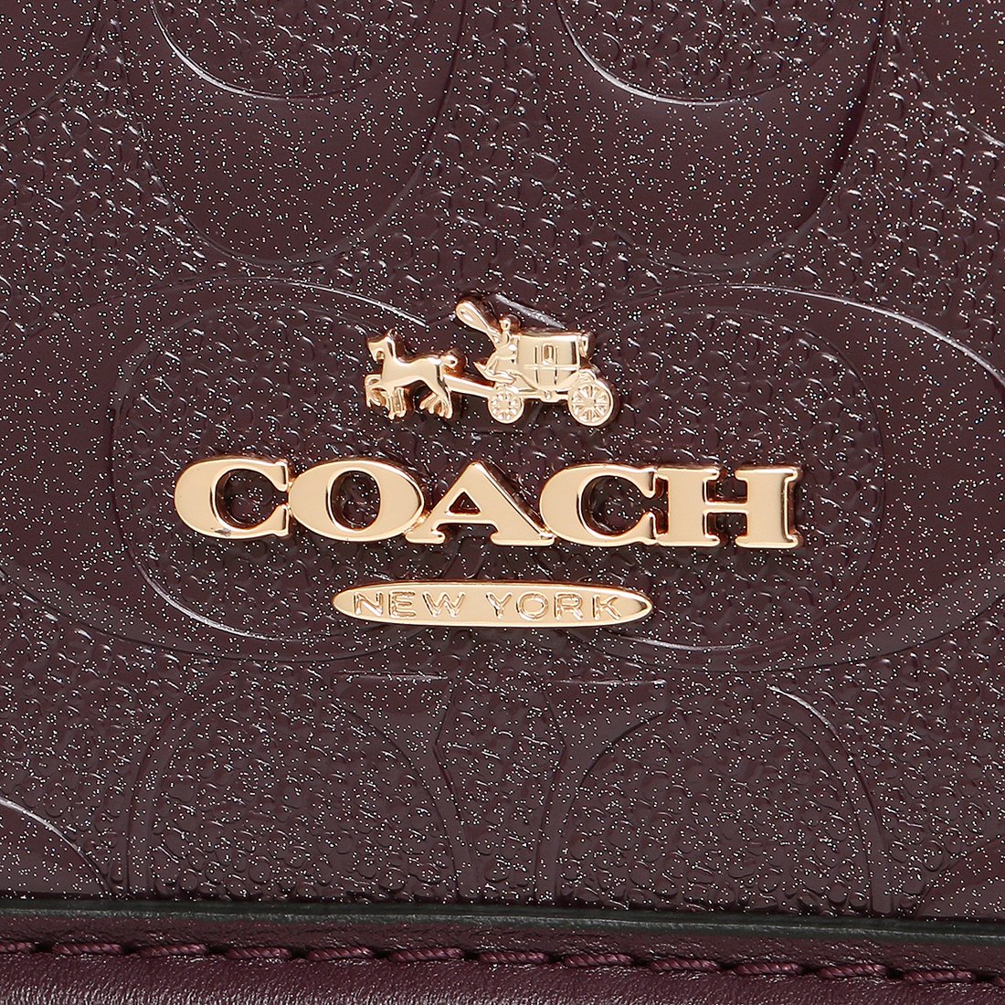 Coach Crossbody Bag Mini Sierra Satchel In Signature Debossed Patent Leather Oxblood / Gold # F55450