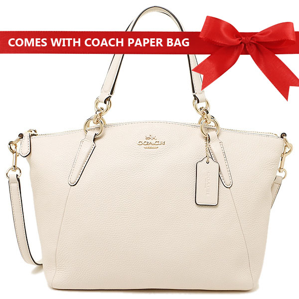 Coach Crossbody Bag Pebble Leather Small Kelsey Satchel Crossbody Shoulder Bag Chalk White # F36675