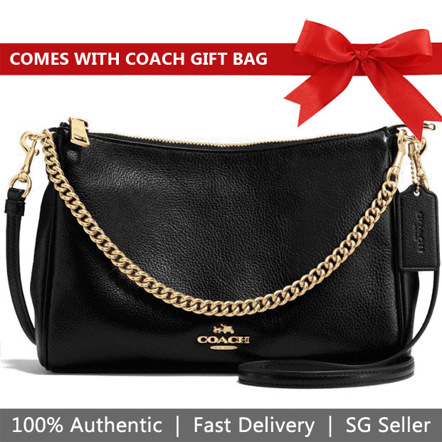 Coach Crossbody Bag With Gift Bag Carrie Crossbody Black # F39206
