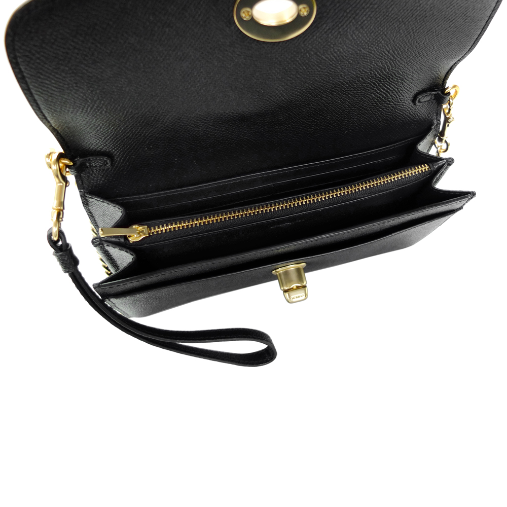 Coach Crossbody Bag With Gift Bag Chain Crossbody Black / Gold # F33390