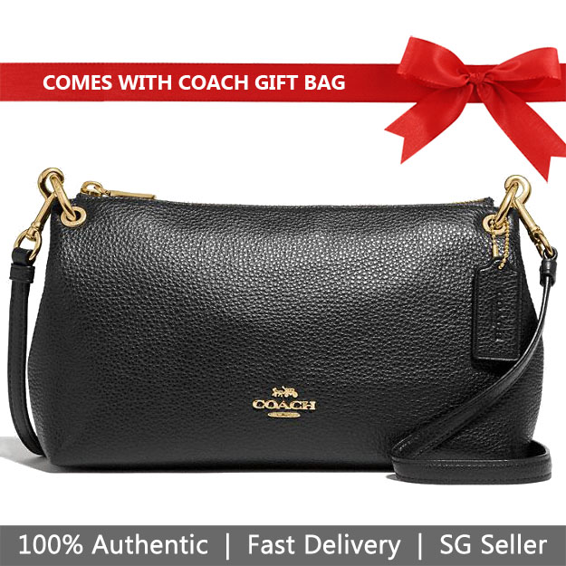 Coach Crossbody Bag With Gift Bag Charley Crossbody Black # F39380