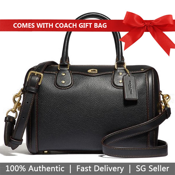 Coach Crossbody Bag With Gift Bag Ivie Bennett Satchel Black / Gold # F37862