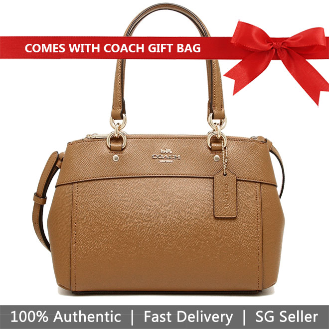 Coach Crossbody Bag With Gift Bag Mini Brooke Carryall Light Saddle Brown # F25395