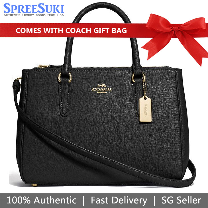 Coach Crossbody Bag With Gift Bag Surrey Carryall Black # F44958