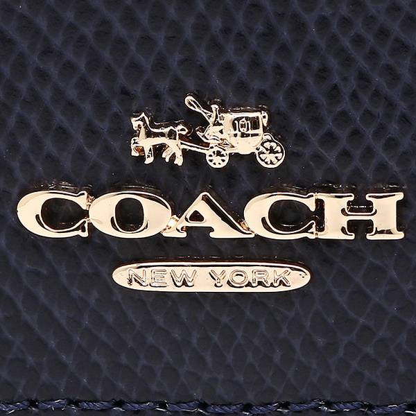 Coach Crossgrain Leather Accordion Zip Wallet Midnight Navy Dark Blue # F54007