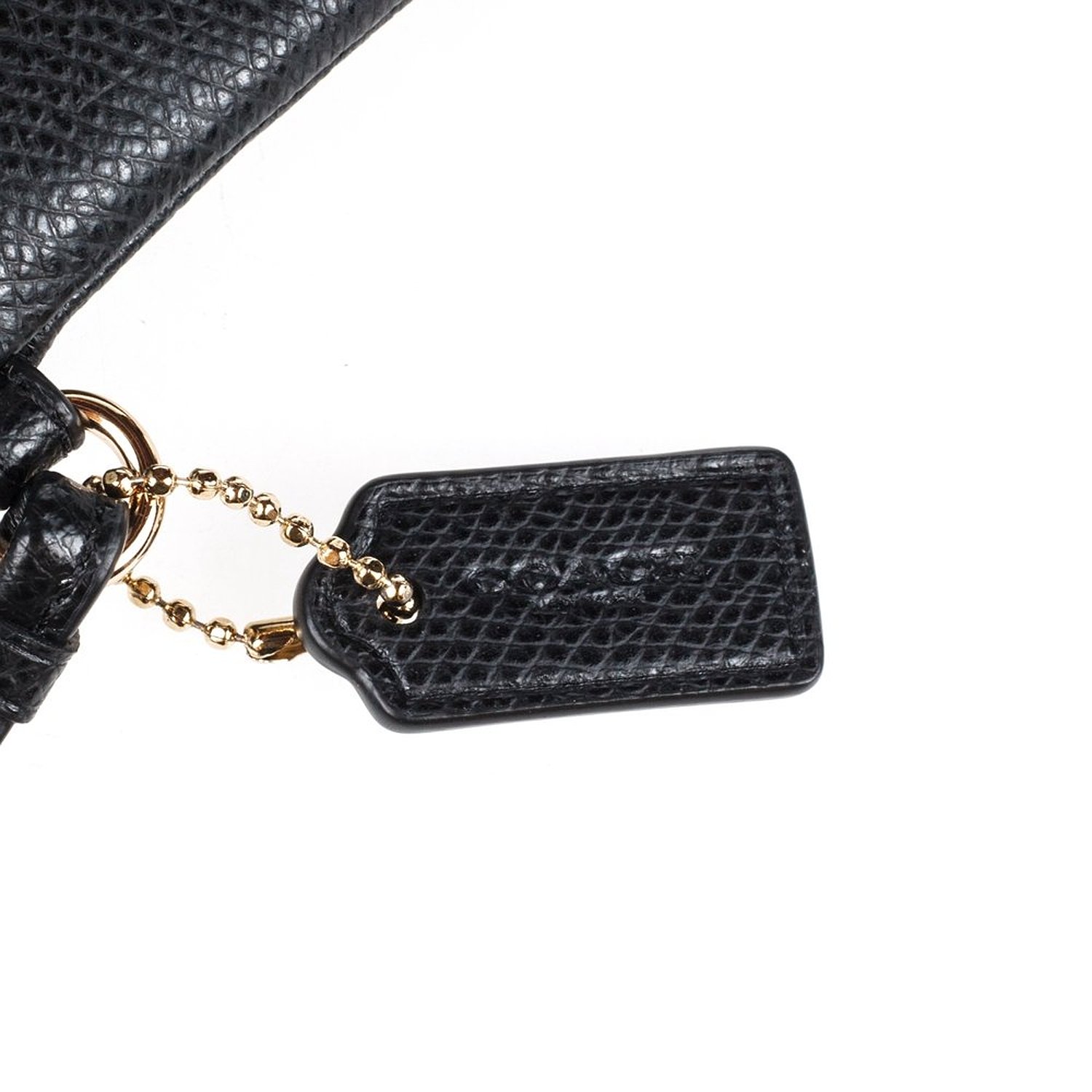 Coach Crossgrain Leather Corner Zip Wristlet Black # F54626
