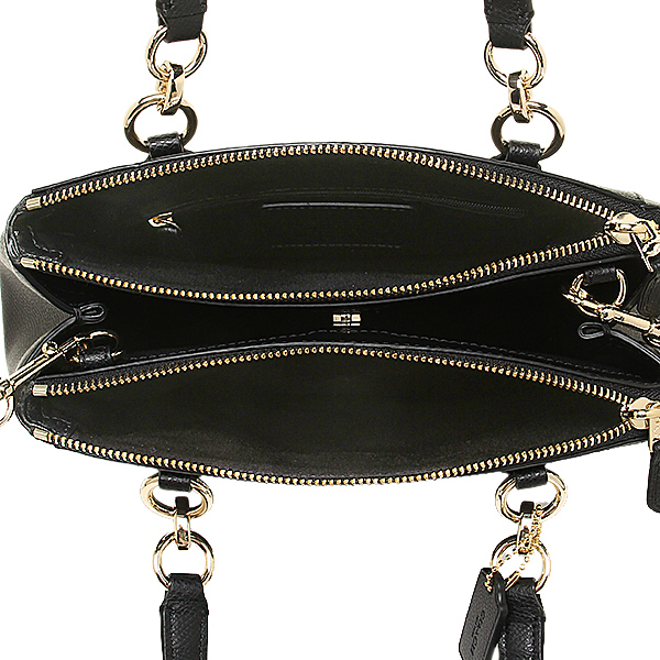 Coach Crossgrain Leather Mini Christie Carryall Crossbody Shoulder Bag Black # F36704