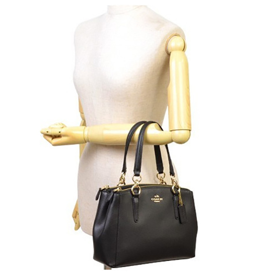Coach Crossgrain Leather Mini Christie Carryall Crossbody Shoulder Bag Black # F36704