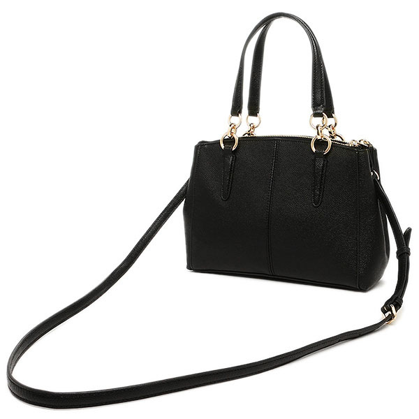 Coach Crossgrain Leather Mini Christie Carryall Crossbody Shoulder Bag Black # F57523