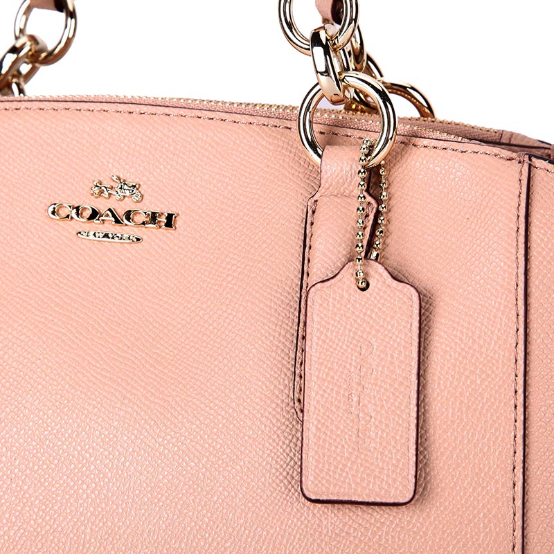 Coach Crossgrain Leather Mini Christie Carryall Crossbody Shoulder Bag Nude Pink # F57523