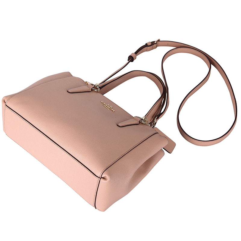 Coach Crossgrain Leather Mini Christie Carryall Crossbody Shoulder Bag Nude Pink # F57523