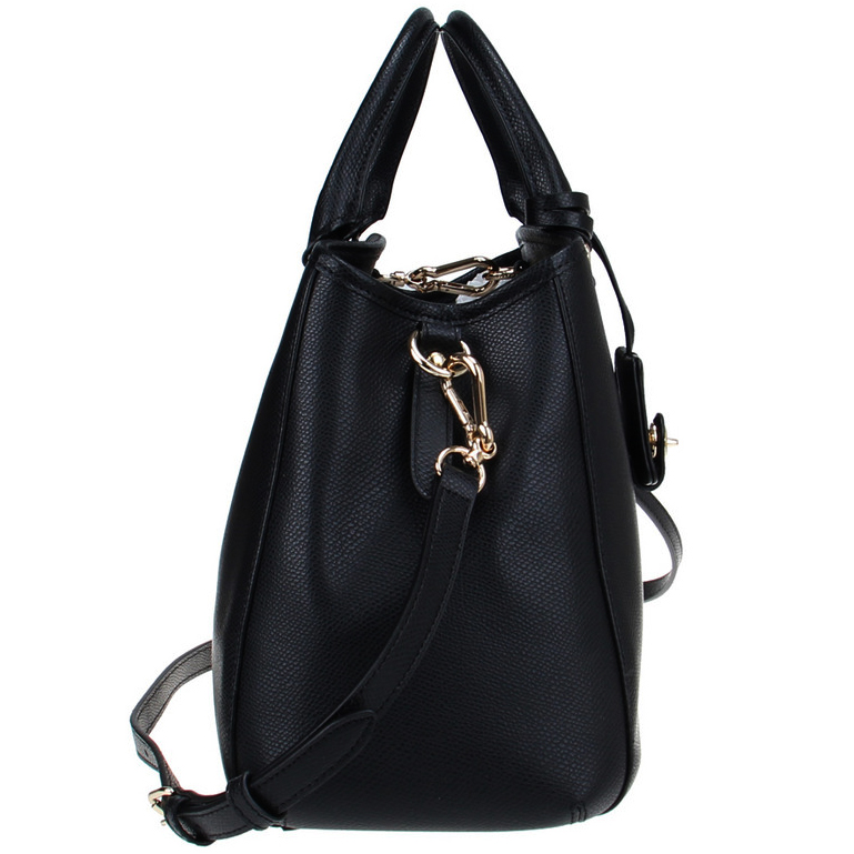 Coach Crossgrain Leather Small Margot Carryall Crossbody Shoulder Bag Black # F34607