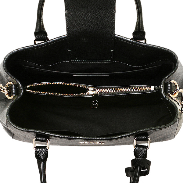 Coach Crossgrain Leather Small Margot Carryall Crossbody Shoulder Bag Black # F34607