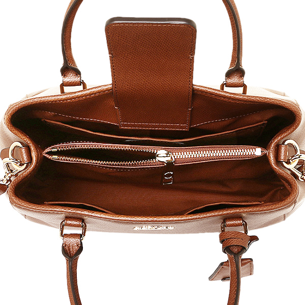 Coach Crossgrain Leather Small Margot Carryall Crossbody Shoulder Bag Saddle Brown # F34607