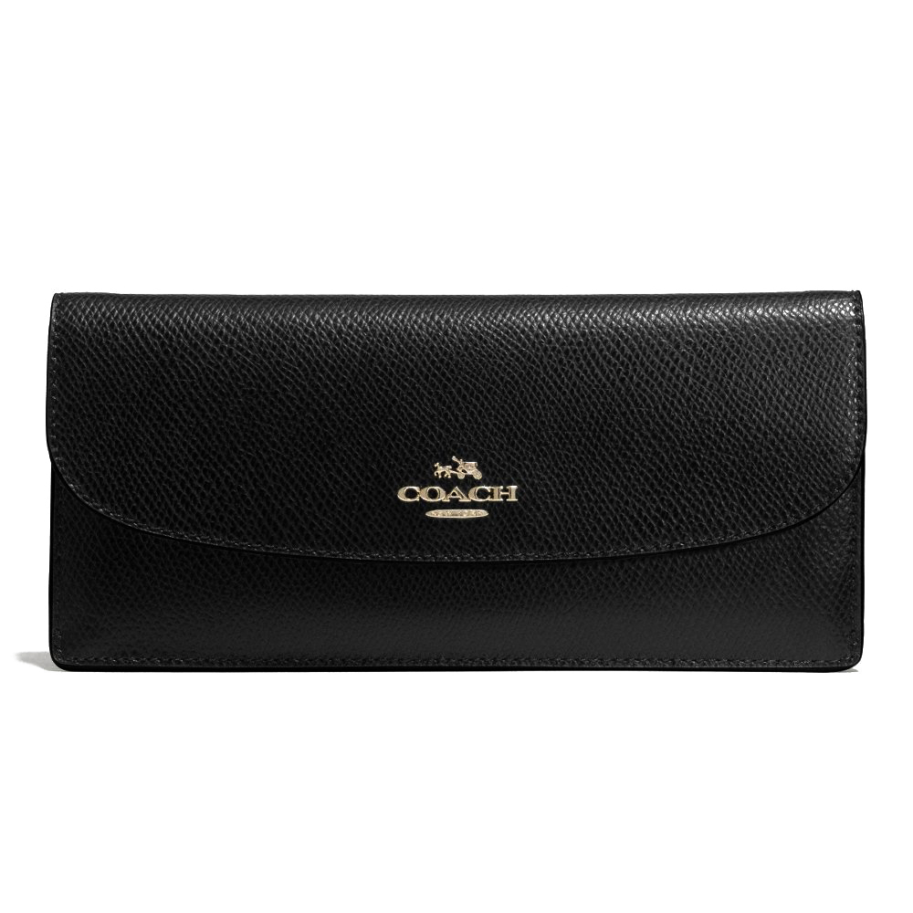 Coach Crossgrain Leather Soft Wallet Black # F52689