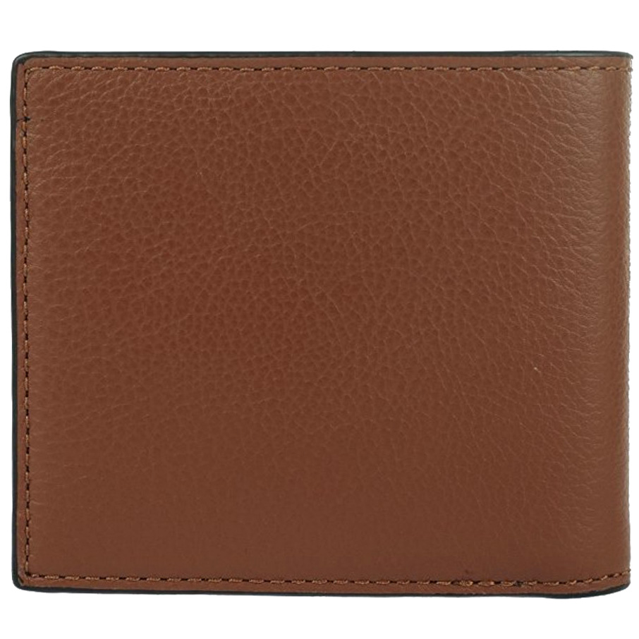 Coach Double Billfold Wallet In Calf Leather Dark Saddle Brown # F75084