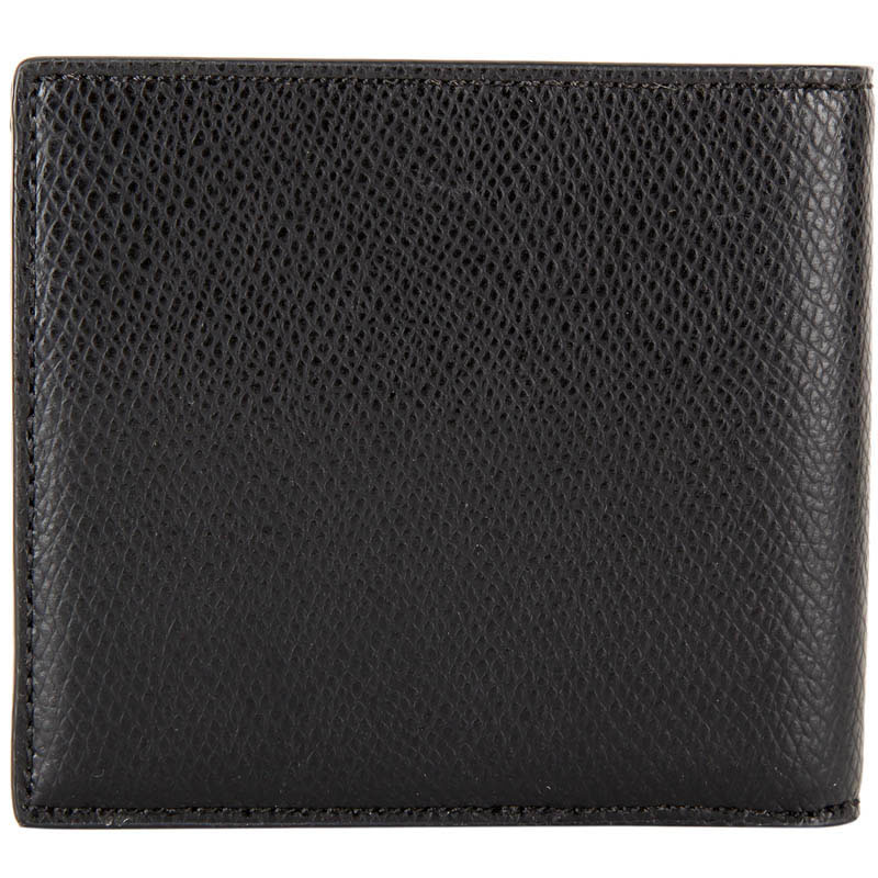 Coach Double Billfold Wallet In Crossgrain Leather Black # F75206