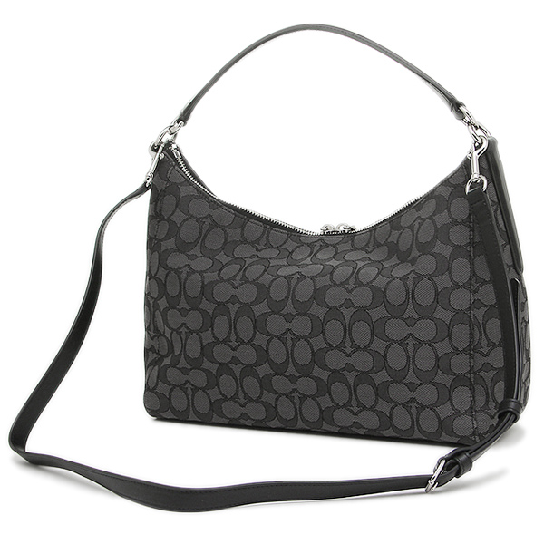 Coach East / West Celeste Convertible Hobo In Outline Signature Black Smoke # F58284