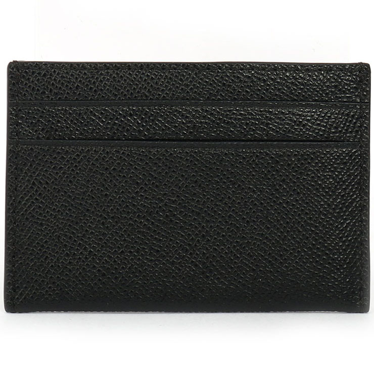 Coach Flat Card Case In Crossgrain Leather Gold / Black # F57312