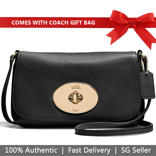 Coach Crossbody Bag With Gift Bag Liv Crossbody Pouch Black # F52896