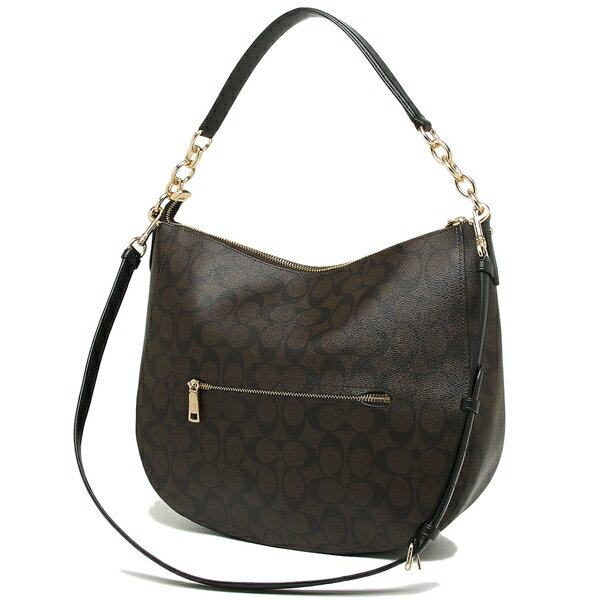 Coach Elle Hobo In Signature Canvas Brown / Black # F39527