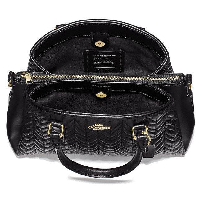 Coach Mini Sage Carryall With Quilting Black # F73063
