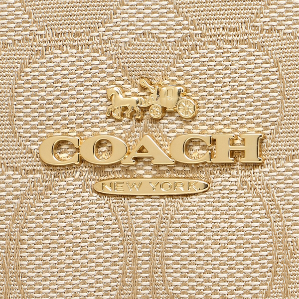 Coach Shoulder Bag With Gift Bag Zip Shoulder Bag In Signature Jacquard Light Khaki / Chalk White # F29959