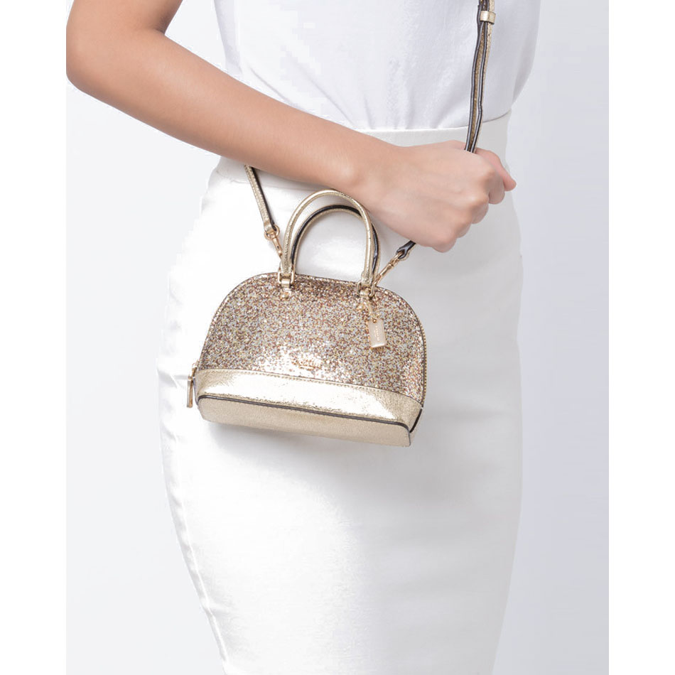 Cartable mini sierra leather handbag Coach Gold in Leather - 38126784