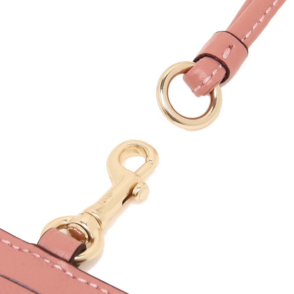 Coach Id Lanyard In Signature Canvas Light Khaki / Vintage Pink / Gold # F63274