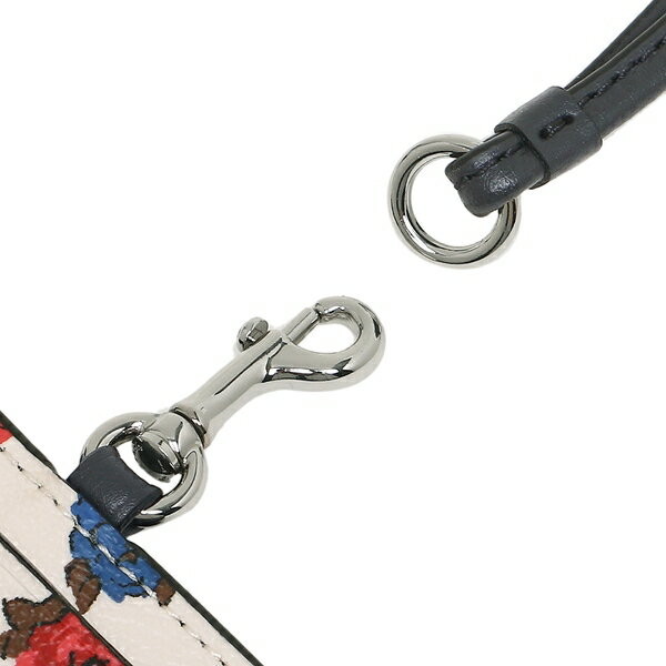 Coach Id Lanyard With Tea Rose Floral Print Chalk Multi / Silver # F31248