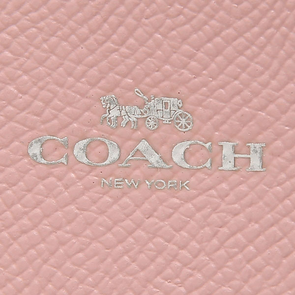 Coach Key Card Case In Gift Box Mini Skinny Id Case Carnation Pink # F12186