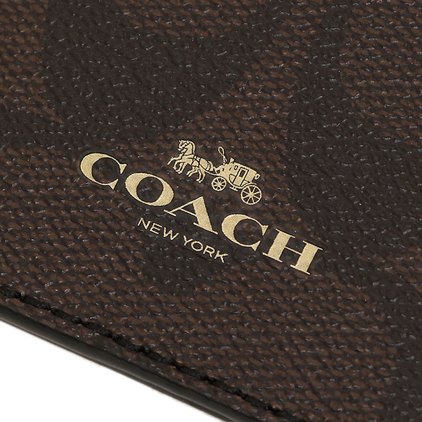 Coach Lanyard Id Case In Colorblock Signature Brown Neutral # F57964