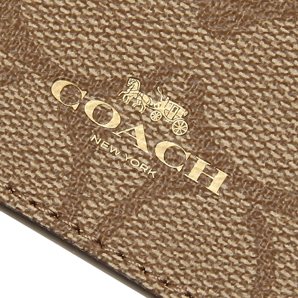 Coach Lanyard In Gift Box Id Lanyard In Signature Canvas Khaki / Rose Gold / Gold # F63274