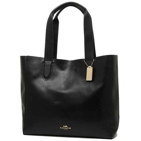 Coach Large Derby Tote In Pebble Leather Gold / Black # F59818