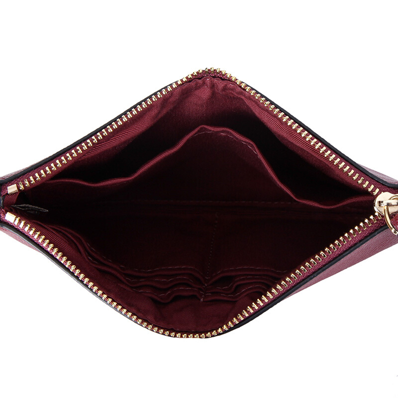 Coach Large Wristlet In Crossgrain Leather Crimson Red # F57465