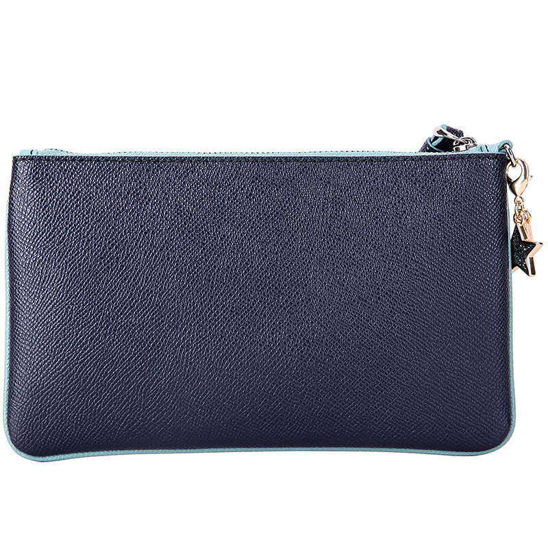 Coach Large Wristlet With Charms Midnight Navy Dark Blue # F29398
