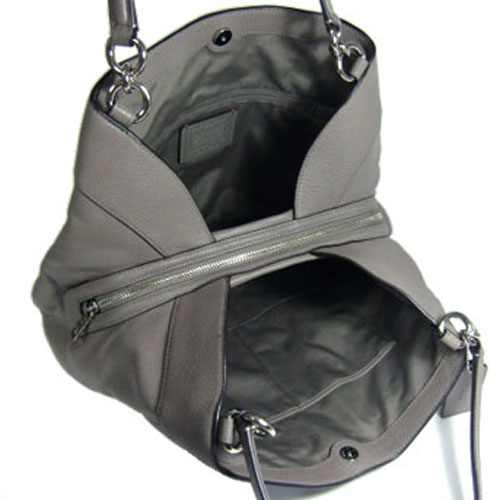 Coach Lexy Shoulder Bag In Pebble Leather Silver / Fog # F57545