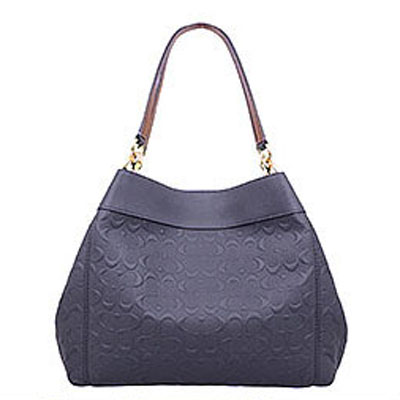 Coach Lexy Shoulder Bag In Signature Leather Midnight Blue / Gold # F25954