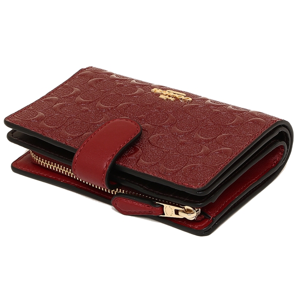 Coach Medium Corner Zip Wallet Dark Red # F25937
