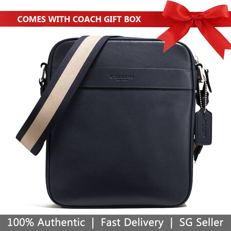 Coach Men Crossbody Bag In Gift Box Charles Flight Bag Midnight # F54782