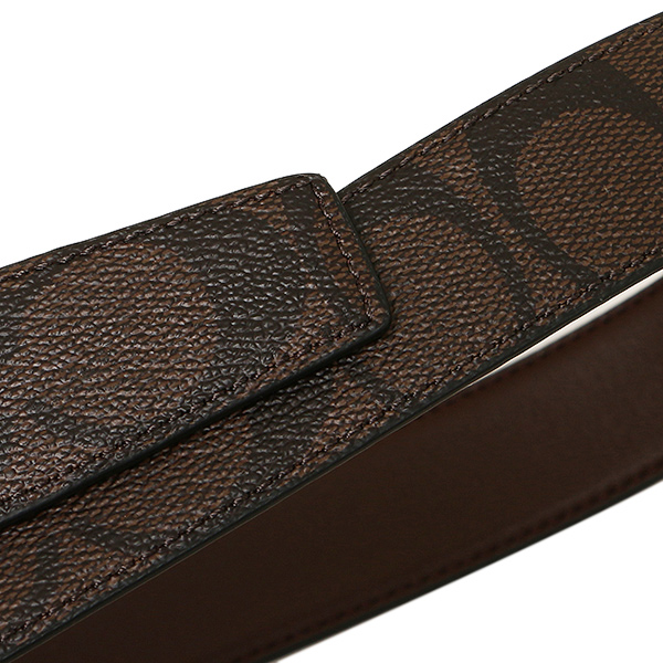 Coach Men Modern Harness Cut-To-Size Reversible Signature Coated Canvas Belt Mahogany / Brown # F64825