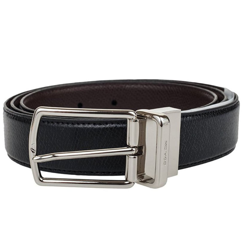 Coach Men Modern Harness Cut-To-Size Reversible Crossgrain Leather Belt Black / Dark Brown # F59116